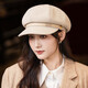 Jimmy Leaf Beret Autumn and Winter Hat Women's Versatile Face-Showing Small Octagonal Hat Outdoor Leisure Windproof Newsboy Hat Coffee One Size Head Circumference 55-58CM
