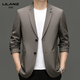 Lilan men's casual suit spring and autumn new business middle-aged thin single suit jacket men's high-end suit top khaki 2XL 185 size
