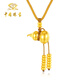 Chinese jewelry Fulu gourd gold necklace women's gold pendant birthday gift for girlfriend and wife gold weight about 1.4g with yellow rope
