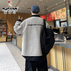 Woodpecker Jacket Men's 2025 Autumn and Winter Youth Loose Tops Trendy and Handsome Large Size Men's Tops Gray XL (120-140Jin Jin equals 0.5kg)