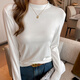 Langsha Modal small stand-up collar bottoming shirt for women 2025 spring and autumn new style can be worn outside the right shoulder long-sleeved top T-shirt