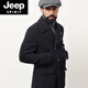 JEEP SPIRIT autumn and winter thickened wool coat men's double row casual navy short peacoat heavy woolen coat trendy dark blue L 135Jin Jin is equal to about 0.5 kg