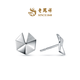 Laofengxiang Lingglass simple and fashionable pt platinum earrings unisex gift for men and women priced Linge earrings 2.74