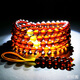 Amber style, one thing, one picture, one certificate, 108 amber bracelets, Buddhist beads, rosary necklace, men's and women's bracelets, burgundy, beads, 24.5g, 7mm