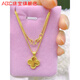 ABC old Phoenix four-leaf clover necklace women's light luxury niche clavicle chain four-leaf clover pendant sparkling four-leaf clover + box chain 45CM