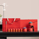 Xiyuanji Forbidden City Cultural and Creative Ceramics Automatic Tea Set High-end Gift Box Wedding Gifts Birthday Gifts for Elders and Friends My Tea Set 11-piece Forbidden City Hailang Shaoque Gift Box Set-Chixia Red