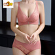 MIDNITE STAR quality breathable benmingnian bright red non-slip push-up bra women's side breast collection thin bra set Anzhiruosu pink set 70A 32A