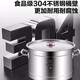 Orton 304 stainless steel barrel round barrel with lid commercial soup barrel boiling water barrel braised meat barrel soup pot induction cooker special barrel 304 three-layer steel soup barrel style - diameter 30*height 30CM