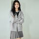 Eveli (eifini) Jiang Xin endorses Tencel cotton all-match must-have slim gray sweatshirt cardigan women's jacket 2025 spring new pattern gray large version S 80-110Jin Jin is equal to 0.5 kg