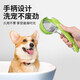 Qi Oh Pet Bath Brush Dog and Cat Bath Massage Brush Extended Handle Pressing Silicone Brush Pet Bathing Artifact Upgraded Pet Bath Brush Green