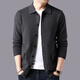 Lilan men's jacket autumn middle-aged cashmere men's sweater knitted cardigan casual wool coat trend gray gray XL 175/