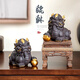 Xixi Taitai purple clay Pixiu tea pet ornaments can be used to raise light luxury high-end tea sets, tea table decorations on the tea table, lucky tea play, purple sand lucky star Gaozhao - male and female pair