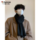 Woodpecker (TUCANO) scarf men's solid color simple winter thickened warm scarf versatile simple style gift box for boyfriend couple scarf gray gift bag
