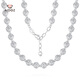 Aido Diamond pt950 platinum necklace for women with super flash car flower platinum starlight round bead chain pearlescent precious element chain weight 30.6-30.8g length 42+3cm thick about 6mm