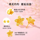 Lao Fengxiang 18K Gold Flower Earrings for Women New Hollow Peach Blossom Earrings Earrings Chinese Valentine's Day Gift for Girlfriend 18K Gold Peach Blossom Earrings Brand Gift Box