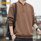Jeep (JEEP) American genuine Jeep high-end sweatshirt men's spring and autumn loose pullover sports bottoming shirt casual long-sleeved top Brown-Henry collar same style in the store XL recommended 140-160Jin Jin equals 0.5 kg