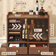 Shushi cosmetics storage box dust-proof walnut color high-end sliding door drawer-style lipstick lip glaze desktop storage rack
