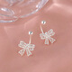 沄汧999 sterling silver needle earrings earrings for women 2025 new birthday gift girls niche earrings jewelry accessories hollow bow hook earrings pair