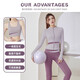 LNGA LANDGRE yoga wear for women 2025 new long-sleeved sports fitness professional Pilates training large size top running suit autumn three-piece set ivory white + cocoa color M recommended 95-105 Jin Jin equals 0.5 kg