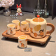 Xibaisheng ceramic tea set complete set for home hospitality teapot teacup wedding souvenir housewarming gift cup set gift box tea set 8-piece set 1856