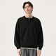 Gxg.jeans men's multi-color fake two-piece loose basic henley collar sweater for men 25 autumn new arrival black pre-sale after November 25th L (175)