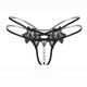 Women's underwear summer thin pearl thong T-pants hot pure desire hot low-waist embroidered sentimental thin belt 04 elastic pearl black M