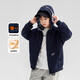 Zuoxi children's clothing boys' sweatshirt 2025 new coat hooded children's cardigan big children's fleece top gray 160