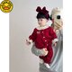 G.duck little yellow duck full moon baby clothes autumn and winter new onesie plus velvet bag fart clothing baby winter clothing 100-day dress guarantee red velvet onesie 59cm