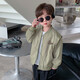 Boys' baseball uniform jacket spring and autumn 2025 new early spring children's clothing fashionable autumn jacket handsome top light green 120