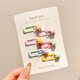 Zan Yingmei 2025 New Dopamine Colored Hair Clips Fruit Cute Multi-Colored Flowers Children's BB Clip Side Broken Hair Clip Star Square Contrast Color Two Sets 1