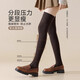 Niqing Wool Over-the-Knee Socks Women's Autumn Coffee Color Stockings Warm Pressure Slimming Vertical Bar Women's Autumn and Winter Brown High Socks Over-the-Knee 2 Pairs Optional Remarks (Be sure to leave a message) One size fits all