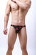 Douyin's same style men's small 0 mesh lip T-pants thong low-waist sexy translucent youth thin underwear black M