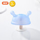 Igroway small mushroom baby teether, 3 months old, anti-eating hand, mouth-appeal period, 0-6 months, soothing and biting, mushroom tooth fixing device, blue, horizontal handle + vertical handle_gift