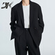 DK brand men's suit suit men's spring and autumn new commuter double-breasted loose casual business suit jacket trendy black suit + trousers two-piece set M 115-130Jin Jin equals 0.5 kg