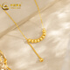CHINA GOLD gold necklace 18K gold AU750 ball bead necklace birthday gift for girlfriend
