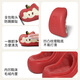 Chedoir cartoon apple children's cotton slippers for boys and girls in autumn and winter new children's non-slip warm parent-child cotton slippers red apple 15 cm inner length foot length about 14-14.5cm to wear