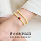 Russian white flower amber double-circle multi-circle bracelet with a sense of play and playing with beads double-circle natural white flower beeswax 14-15cm hand