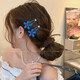 Juvia blue flower hairpin women's new side bangs duckbill clip headdress sweet children and girls hair accessories hairpin JYFJ164 blue flower sparkling diamond hairpin 2 pieces