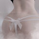 Mengbai cute sexy bow pure cotton thong open crotch underwear women's transparent sexy underwear white one size