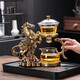 Lazy automatic tea maker tea set household kung fu magnetic high-end tea making artifact glass teapot tall golden horse automatic tea maker + tea preparation + male cup