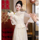 Libaixin new Chinese style light national style suit skirt women's high-end two-piece cheongsam engagement dress champagne color bridal toast dress champagne color M recommended 90-100Jin Jin equals 0.5 kg