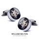 WILLIAM MILTON Blue Eternal Tourbillon Cufflinks Men's Light Luxury Accessories High-End French Cuff Nails Customized Birthday Gift Box Enamel Blue Bottom
