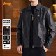 JEEP Leather Men's 2025 Autumn Lapel Light Luxury Wear-Resistant Windproof Jacket Texture PU Leather Loose Handsome Men's Jacket