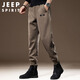 JEEP SPIRIT Jeep American retro casual pants men's autumn and winter loose-fitting sports knitted sweatpants Khaki L
