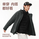 NetEase carefully selects 25 new products, lightweight fluorine-free three-in-one down jacket, functional, technological, knitted feel, windproof, breathable, scratch-resistant and wear-resistant U1 placket style - Phantom Black (three-in-one down liner) L