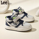 LEE KIDS children's shoes winter new children's velvet warm casual shoes for girls versatile high-top sneakers cotton shoes for boys and girls beige gray blue 33 recommended foot length 200mm