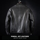 PJL2025 new men's casual slim fit versatile stand-up collar straight zipper genuine deerskin leather jacket black M (130Jin Jin is equal to less than 0.5kg)