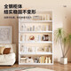儿童书柜钢制上翻门收纳柜多层落地储物柜客厅卧室阳光板展柜书架 白色5门-高1695*宽500mm-方形门