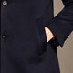 Antonio Mulberry Silk & Cashmere & Sheep Wool Light Luxury Warm Mid-Length Wool Coat Notched Lapel Jacket for Men