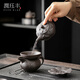 Runjuefeng high-end purple clay tea set home Chinese style tea bowl office cover bowl teapot tea cup tea set gift box 16 pieces purple clay tea set - lotus teapot + cover bowl